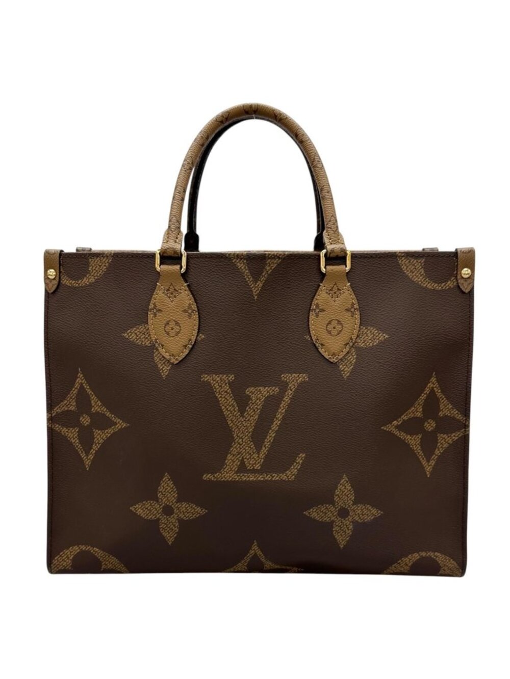 Louis Vuitton On The Go MM Tote Bag Brown Reverse Monogram Giant